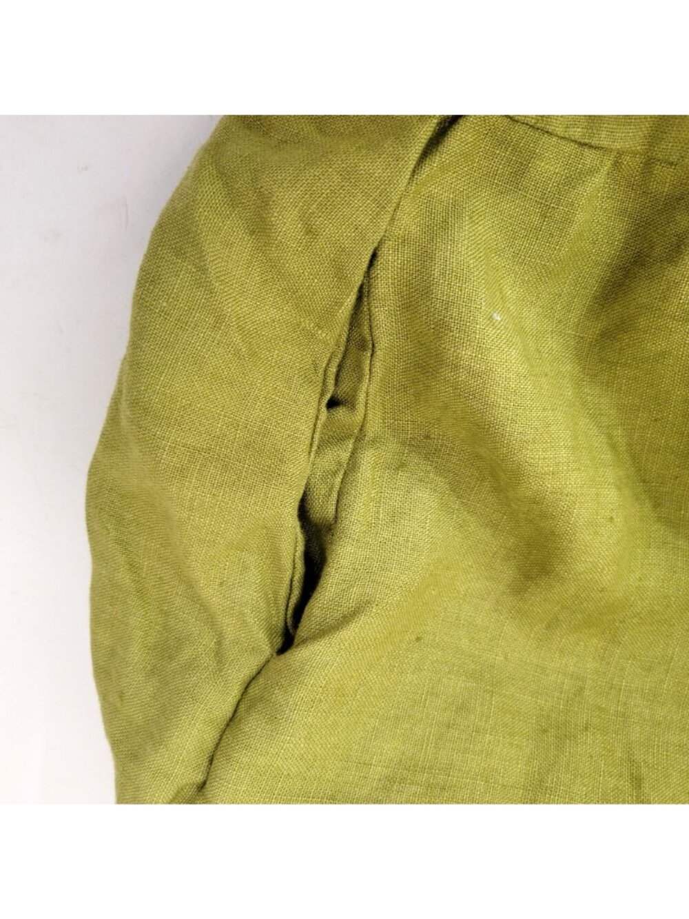 Conscious Clothing Olive Green Tiered Linen Midi Dress With 3/4 Sleeves Sustaina - Picture 4 of 7